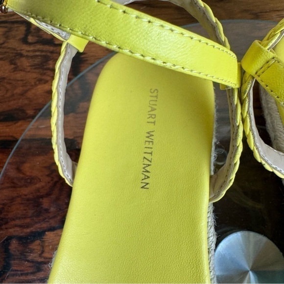 Stuart Weitzman Mykonos Braided Strap Espadrille Flat in lemon yellow / natural - Picture 4 of 14